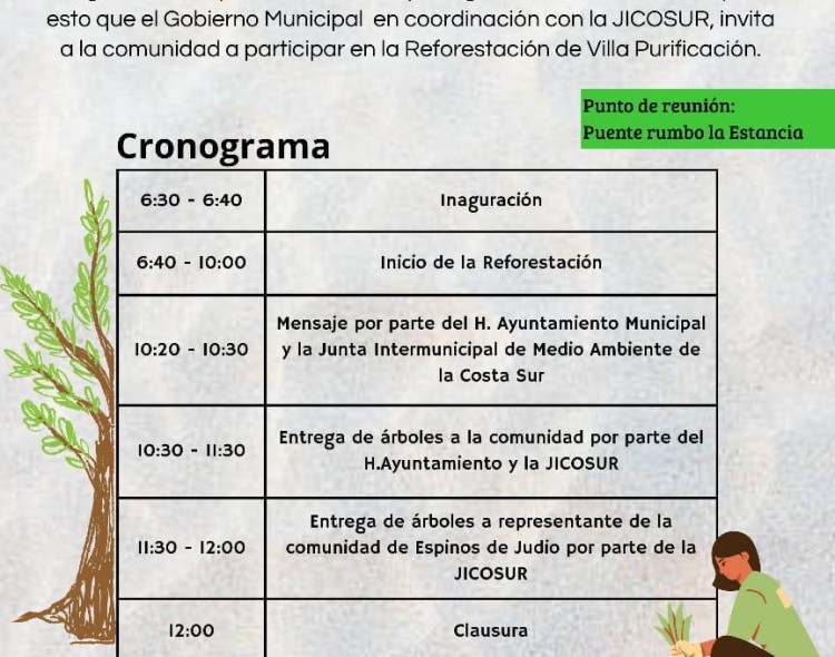 DIA NACIONAL DEL ARBOL REFORESTANDO VILLA PURIFICACION